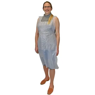 Triplast Einweg-Schürzen aus Kunststoff für Erwachsene | 100 Stück | PVC weiß Schürzen flach verpackt