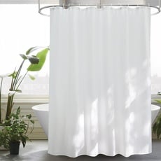 EurCross Duschvorhang 240x180 Extra Breit Weiß Wasserdicht Waschbar Anti-Schimmel Badvorhang, Textile Stoff Badewanne Vorhang mit 16 Duschvorhangringen