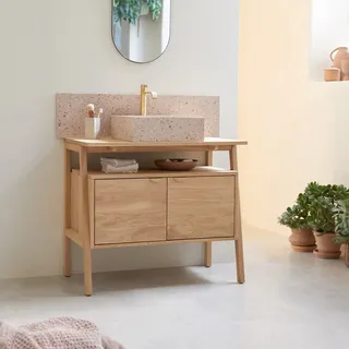 Pola - Waschtischunterschrank aus massiver Eiche 90 cm