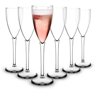 RB Sektglas Premium-Kunststoff Unzerbrechlich Wiederverwendbar 15cl, 6 Stück
