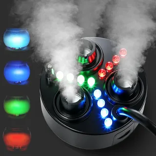 Mxmoonant 3 Kopf Ultraschall-Nebelmacher 1500mL/H Nebelmaschine mit 6 Ersatz Zerstäubungsscheiben für Wasserbrunnen Teich Aquarium Steingarten Waschbecken