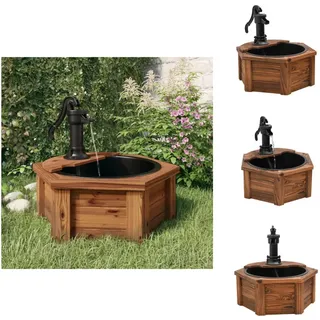 vidaXL Gartenbrunnen mit Pumpe 57x57x53 cm Massivholz Tanne - Brunnen & Wasserfälle - Braun