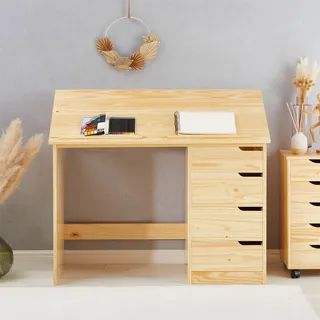 Idimex Kinderschreibtisch Emma , Holz , Kiefer , Mode , 114x76x55 cm , FSC Mix , Babymöbel & Kindermöbel, Kinderzimmer & Jugendzimmer, Kinderschreibtische