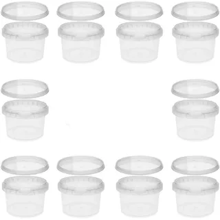 10 x Kunststoffdose Plastikbecher mit Deckel 280 ml, BPA-frei, lebensmittelecht inkl. 1 Schaufel