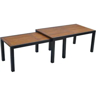 Merxx Gartentisch Rechteckig ausziehbar Natur-Grau 100 cm x 180 cm