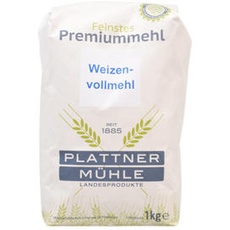 Weizenvollmehl 1000g - enthält wichtige Vitamine - Mineralstoffe - ideal für Vollkornbrot und Gebäck - feinst vermahlenes Mehl von Plattner Mühle