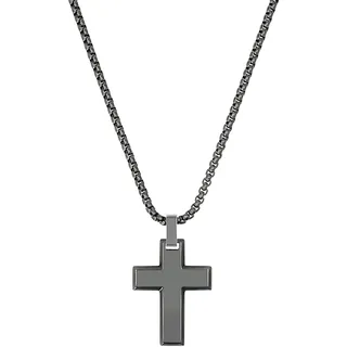 s.Oliver Kette mit Anhänger für Herren, Halsschmuck, Kreuz, Kommt in Schmuck Geschenk Box