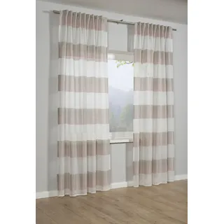 Gardine SEHLBACH "Schal Blockstreifen" Gr. 2, rosa, B:140cm H:245cm, Polyester, Gardinen, Gardine, mit Gardinenband und verdeckten Schlaufen