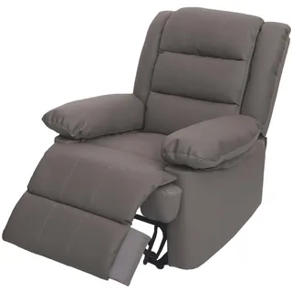 MCW Relaxsessel taupe Leder 87x101x150 cm, Wohnzimmer, Sessel,