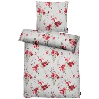 APELT Hanami Gots Floral Grau 135 x 200 cm + 80 x 80 cm