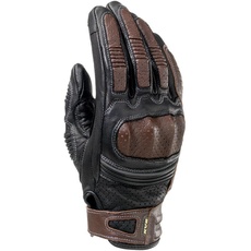 Clover KVS Handschuh Leder kurz, schwarz/dunkelbraun, Größe S