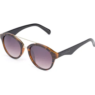 Urban Beach Esen Damen Sonnenbrille - Runde Fassung mit Cat-3 UV-Schutz - Braun/Violette Gläser - Braun