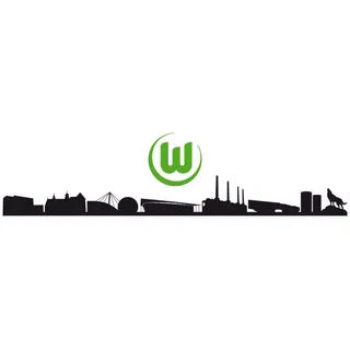 Wall-Art Wandtattoo »VfL Wolfsburg Skyline mit Logo«, (1 St.), selbstklebend, entfernbar, bunt