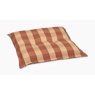 Gartenhockerauflage , Rot, Beige , Textil , Karo , Füllung: Schaumstoff, Vlies , 50x9x50 cm , Made in Germany , hochwertige Qualität, Wendekissen , Heimtextilien, Wohntextilien, Sitzkissen