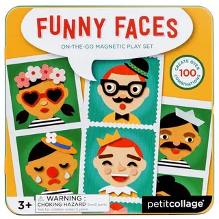 Petit Collage Magnetisches Spiel Funny Faces - Kreatives Reisespiel Kinder