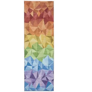 benuta Läufer George waschbar 80x240 cm , Multicolor , Kunststoff , Abstrakt , Rechteckig , 80x240 cm , Oeko-Tex® Standard 100 , in verschiedenen Größen erhältlich, rutschfeste Unterfläche, waschbar , Teppiche und Böden, Teppiche, Teppichläufer, Läufer
