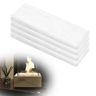 KINETOX 4 Stück Keramikwolle für Bioethanol Kamin 30 x 10 x 2.5cm Ethanol Ceramic Wool Keramikschwamm für Bioethanol Kamin Tischkamin Ethanol Ceramic Tischkamin Indoor