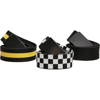 URBAN CLASSICS Gürtel 3 Einheiten Black / White / Yellow S-M