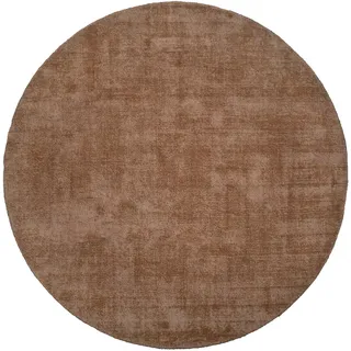 Paco Home Teppich »Randers 578« rund 14 mm Höhe Kurzflor, Handweb Teppich, Uni Farben, handgewebt, beige