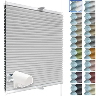 SchattenFreude Waben-Plissee nach Maß für Fenster | 100% verdunkelnd/Blackout | Mit Klemm-Haltern | Klemmfix ohne Bohren | Weiß (Weiße Rückseite), Breite: 20-50cm x Höhe: 100-150cm