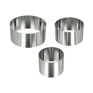 Metaltex Allzweck - Kochringe, Inox-Edelstahl, rund, Speiseringe ideal für die Dekoration von Reis, Fleisch, Fisch und Desserts, 3-teiliges Set, ø 6 / 8 / 10 x 4,5 cm