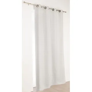 Linder 1570/90/47030/377FR Vorhang geometrisches Muster hellgrau Polyester/Leinen 140 x 240 cm