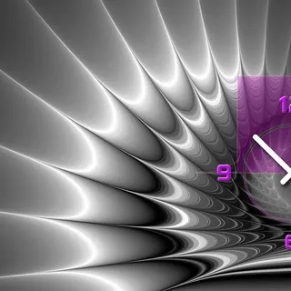 Wanduhr XXL 3D Optik Dixtime modern pink schwarz 50x70 cm leises Uhrwerk GR-017 - Schwarz