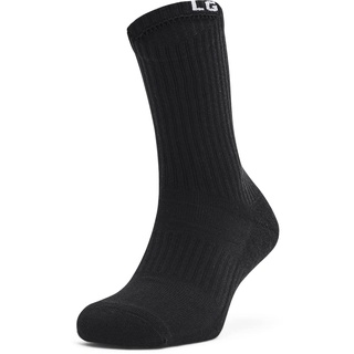 Under Armour Unisex Core Crew 3Pk High Socks, Black, Medium