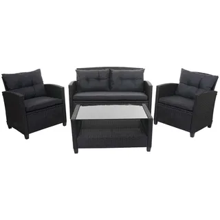 Mendler XXL Poly-Rattan Garnitur Loungeset anthrazit