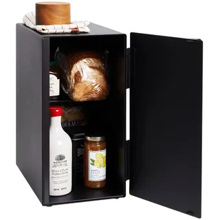 Yamazaki 5681 TOWER Vertikaler Brotkasten, schwarz, Stahl, minimalistisch, 22 x 34.5 x 41 cm