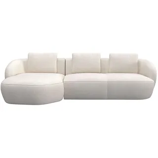 flexlux Wohnlandschaft "Torino, rund, L-Form, Sofa-Ecke mit Recamiere, Longchair-Sofa" Modernes, organisches Sofa-Design, Kaltschaum, Wellenunterfederung, vanilla cream
