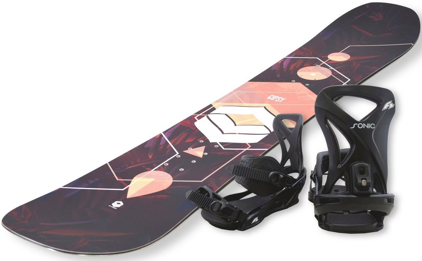 Bild von Snowboard »FTWO Gipsy woman peach«, (Set, 2er-Pack), Inkl. Bindung mit Befestigungsmaterialien,