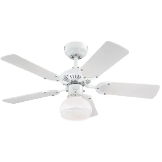 Westinghouse Princess Radiance II 90 cm Deckenventilator weiß/buche mit Licht