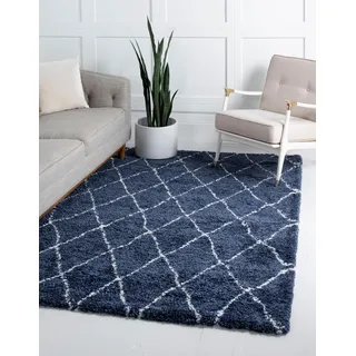 Myflair Temara Shag Hochflorteppich 122 x 183 cm Blau