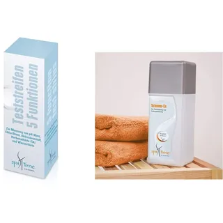 SpaTime 288220 by BAYROL - Teststreifen für Whirlpool Wasseranalyse - 50 Stück & SpaTime 2245200 by BAYROL - Schaum-Ex 1 L - Whirlpool-Entschäumer - Whirlpool,Schaum-Entferner