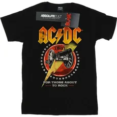 AC/DC, Mädchen, Shirt, Girls For Those About To Rock 1981 TShirt aus Baumwolle, Schwarz, (104)