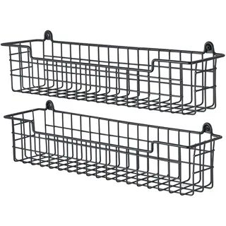 GUUKAR Gewürzregal Organizer Wandhalterung, Gewürzorganisation, Aufbewahrungsregal für Schranktür, 2 Packungen, Wand-Gewürzregal, platzsparend, für Küche, Schwarz