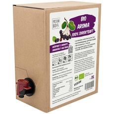 Bio Aronia Direktsaft 3 Liter Box aus deutschem Anbau - Aroniasaft aus 100% Aroniabeeren, 30 Tage Vorratspackung - Veganer Aronia Saft, ohne zugesetzten Zucker, ohne Süßstoffe (lt. Gesetz)