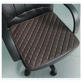 Stuhlkissen, Leder-Stuhlkissen for Esszimmer, Büro, Computerstühle, Kissen – rutschfestes, wasserdichtes, langlebiges Sitzkissen for den Innen- und Außenbereich, Auto-Lederpolster(Coffee,50*50cm)