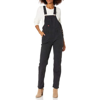 Dickies Damen Dungarees With Two Front Sides Overall, Schwarz Abgespült, XL EU