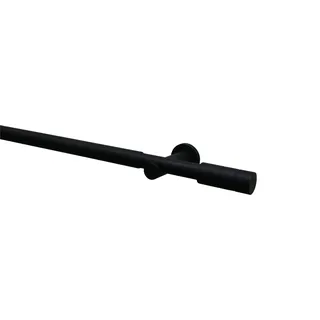 GARDINIA Gardinenstange Set Metall 1-läufig Ø 25 mm 190 cm Schwarz