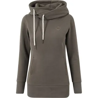 Urban Classics Damen Kapuzenpullover Ladies Long Logopatch Hoody, Gr. Small, Grün (Olive 176)