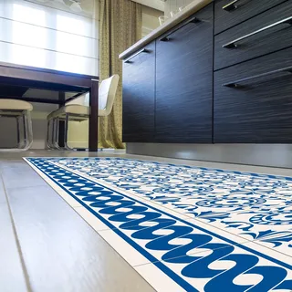 Crearreda Läufer Teppich Küchenteppich Tile Carpet 50x180 Isolierend, feuerhemmend, Kratzfest, hypoallergen, leicht zu waschender Vinyl Teppich. Komplett in Italien hergestellt