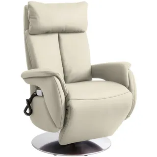 Cantus Relaxsessel , Weiß , Metall , Echtleder , Nappaleder, Longlife-Leder , 78x110x81 cm , Goldenes M , Relaxfunktion, Herz-Waage-Funktion , Wohnzimmer, Sessel, Relaxsessel