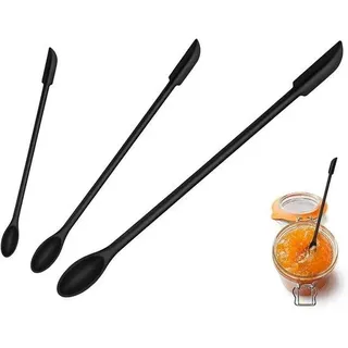 Silikon-Spatel-Set schwarz für Make-up und Kochen - Schwarz