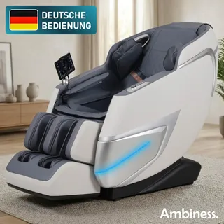 BRAST Ambiness Massagesessel Relaxsessel NALA | 42 Massageprogramme | deutsche Bediensprache | Zero Gravity-Funktion | 3D-Massagetechnologie Ganzkörpermassage + Wärmefunktion | Weiß