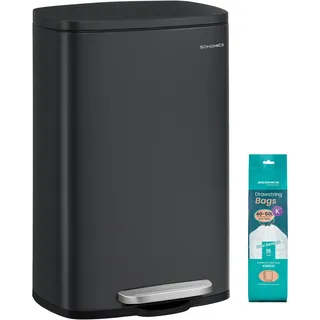 Songmics Mülleimer 50 l Schwarz