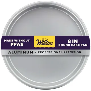 Wilton Performance Pans Runde Kuchenform Ø 20 cm: Backform Rund für Gleichmäßige Wärmeverteilung Kuchenblech Tortenform Kuchenbackform - 20,3x5,08 cm, Silber