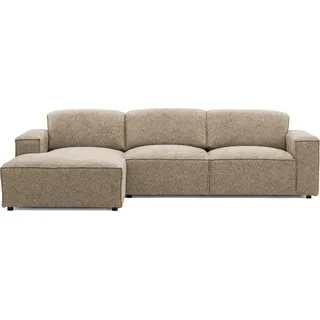 Wohnlandschaft Ecksofa "La Mia" - Luxus - Blur Beige Stoff, L-Form, Moderne Loungegarnitur, Ecksofa für das Wohnzimmer, Ottomane Links. - Beige