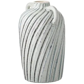 Vase , Blau, Weiß , Keramik , bauchig , 14x15.5x22 cm , Dekoration, Vasen, Keramikvasen